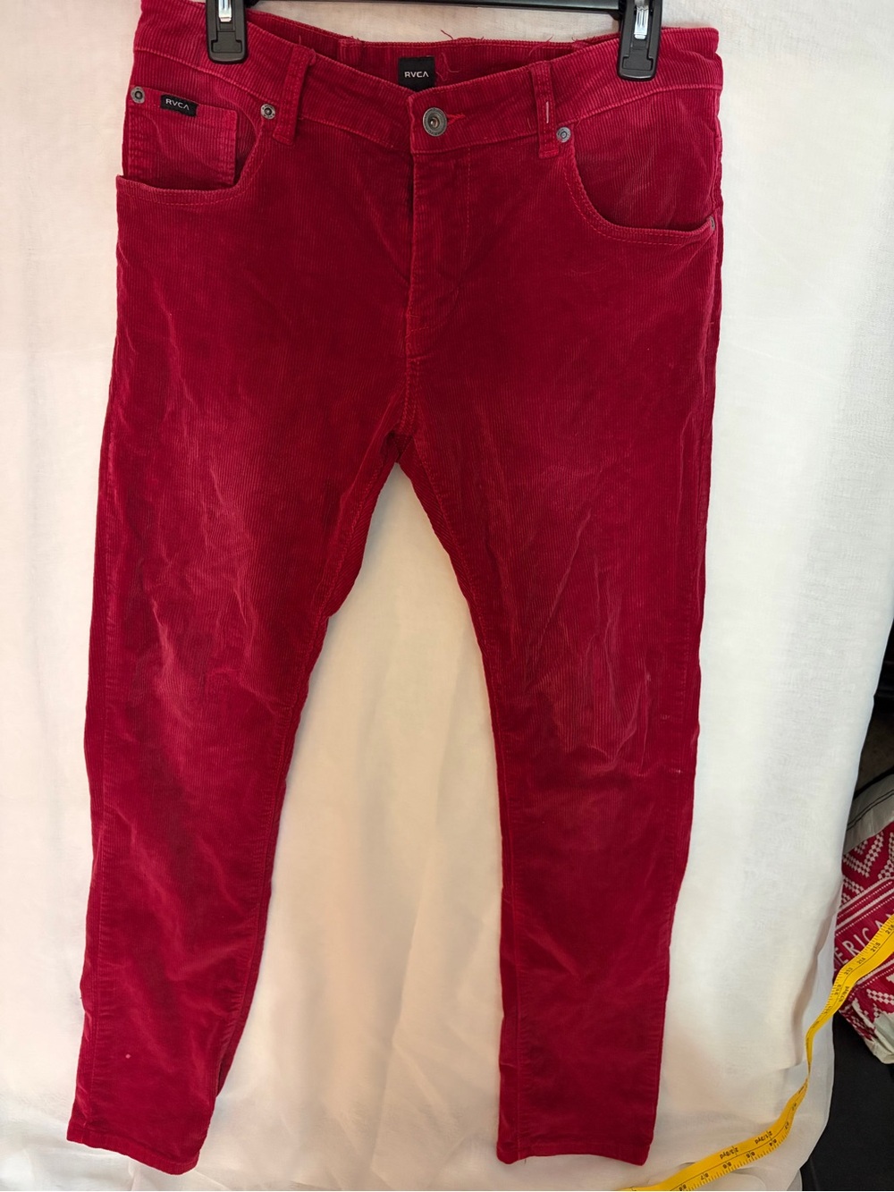 RVCA Men's Red Corduroy Pants